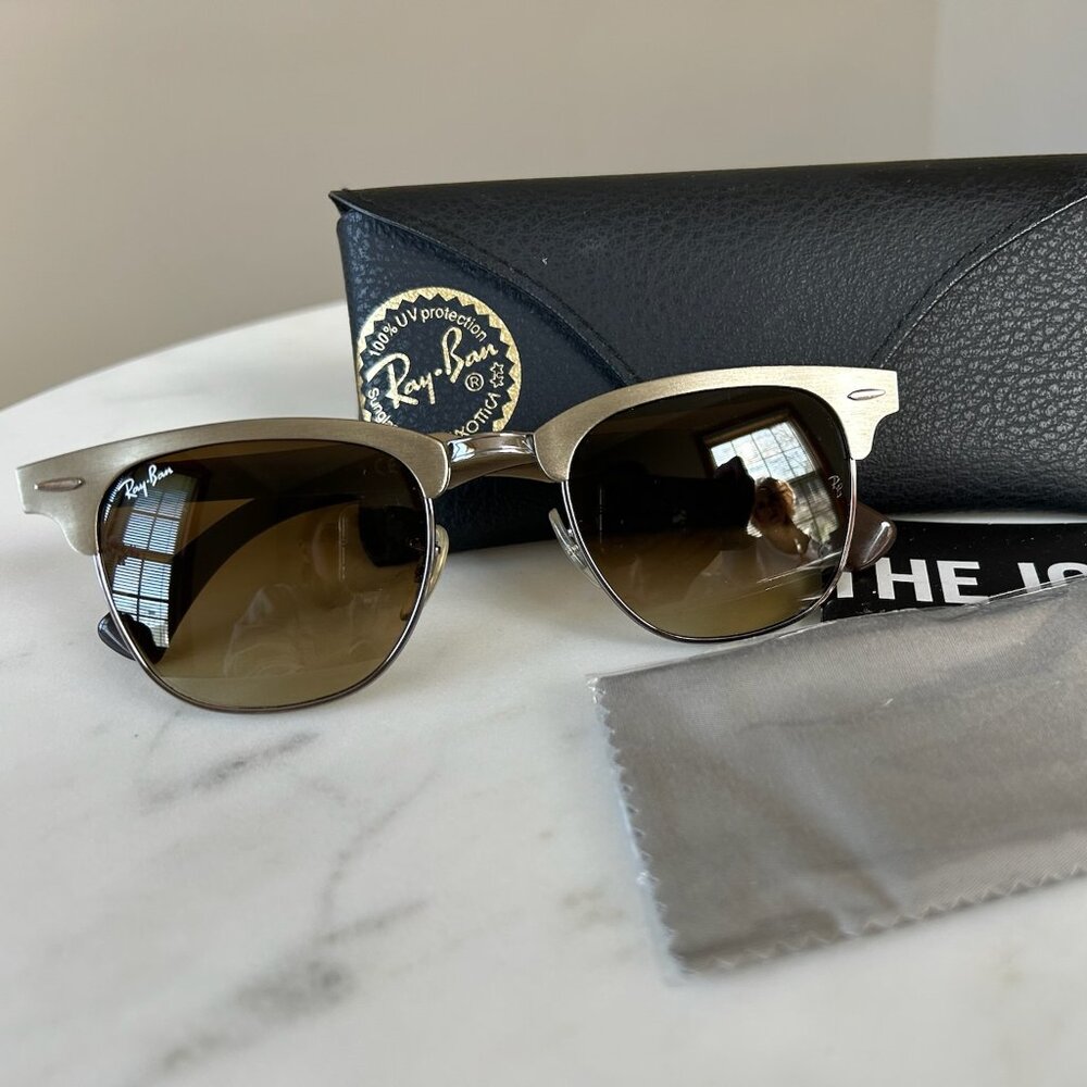 Ray-Ban Silver and Black Sunglasses